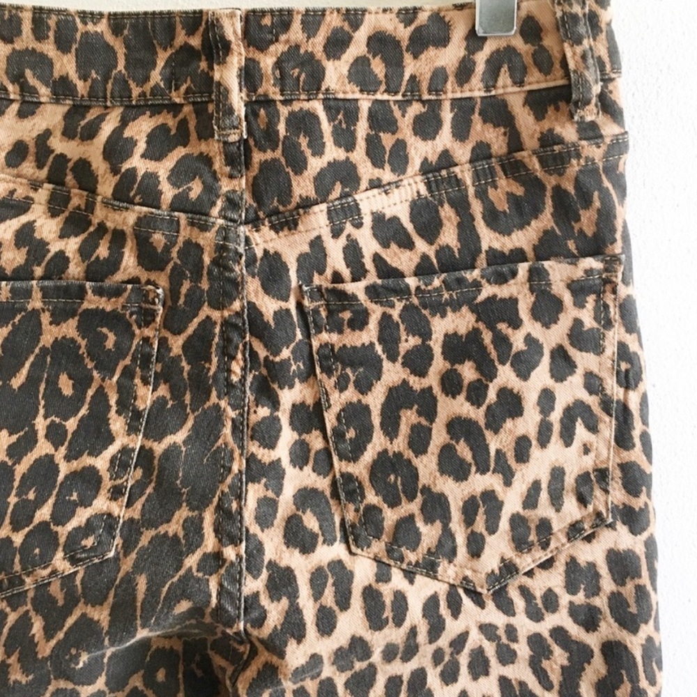 Zara Trafaluc Jeans Size 4 Leopard Animal Print Skinny Jeans High Rise